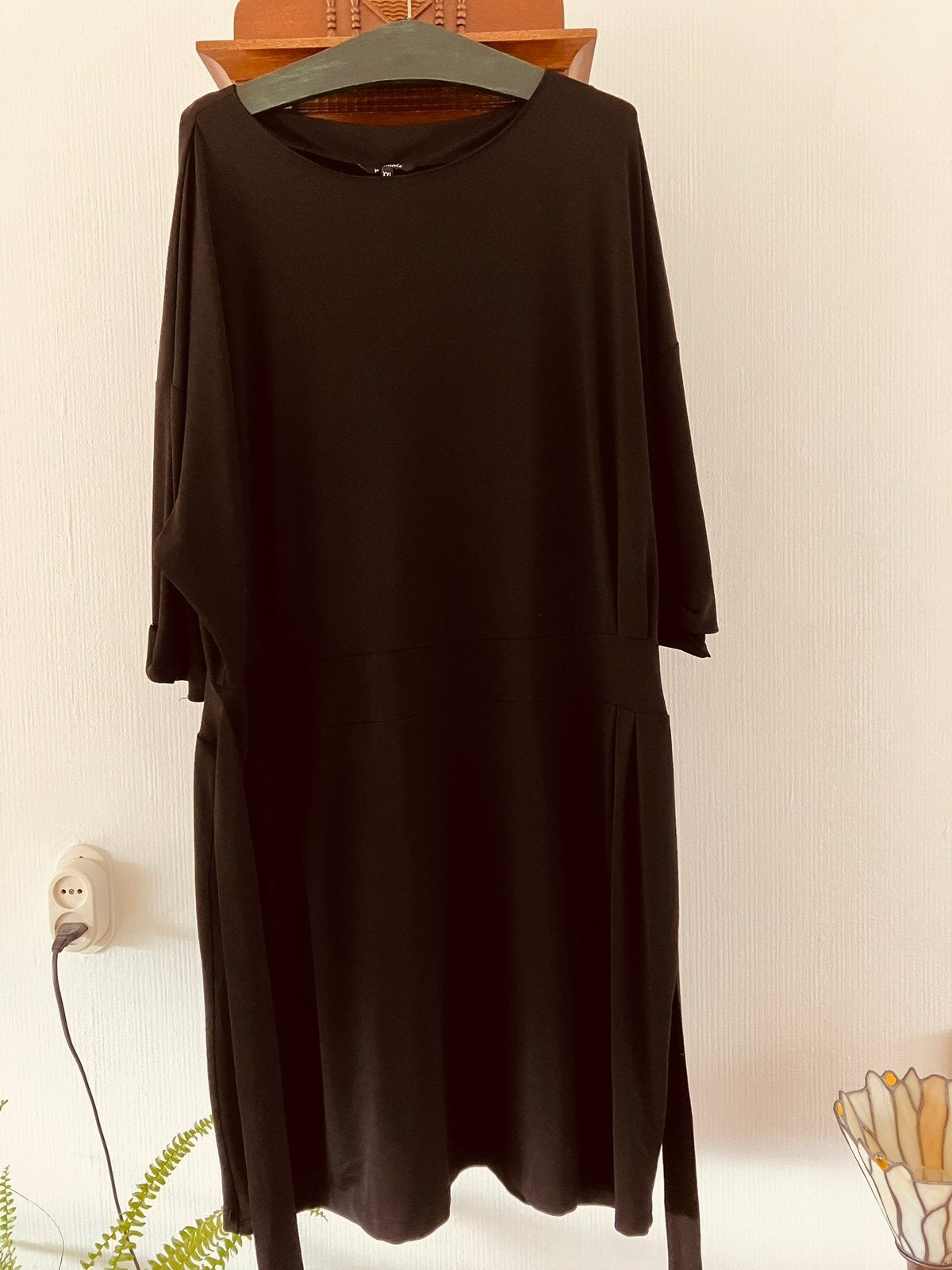 MS Mode zwarte tricot jurk mt XXL izgs, Kleding | Dames, Grote Maten, Ophalen of Verzenden, Gedragen, Zwart, Jurk