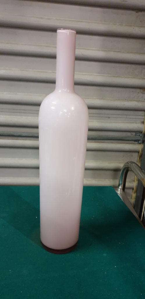 vaas roze glas, giraffen, Ophalen of Verzenden