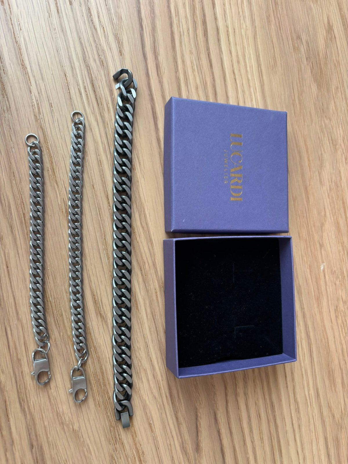 Lucardi RVS Cuban Chain ketting +2 armbanden - nieuw, Ophalen of Verzenden, Nieuw, Overige typen