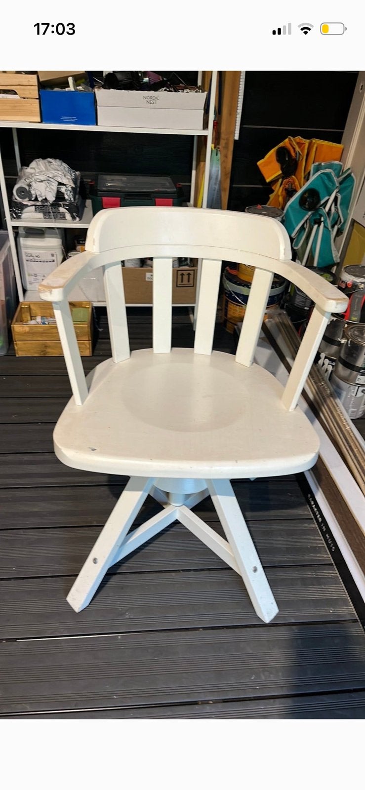 Draaistoel van ikea wit, Huis en Inrichting, Stoelen, Ophalen of Verzenden, Zo goed als nieuw, Wit, Eén