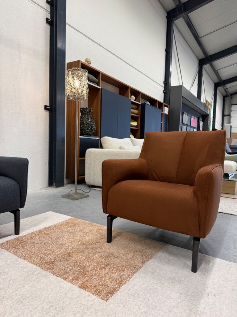 2 Nieuw Leolux Evidence Santosa Fauteuil Bruin stof design, Huis en Inrichting, Leolux, Info@leolux.nl, Nieuw, 75 tot 100 cm