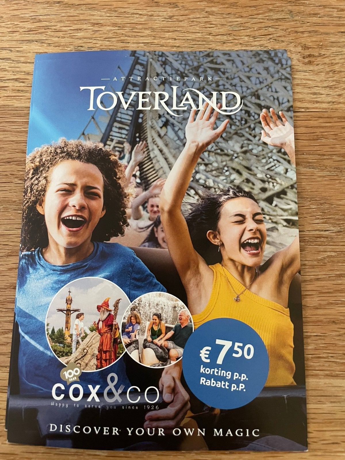 Toverland korting voucher, Drie personen of meer, Kortingsbon
