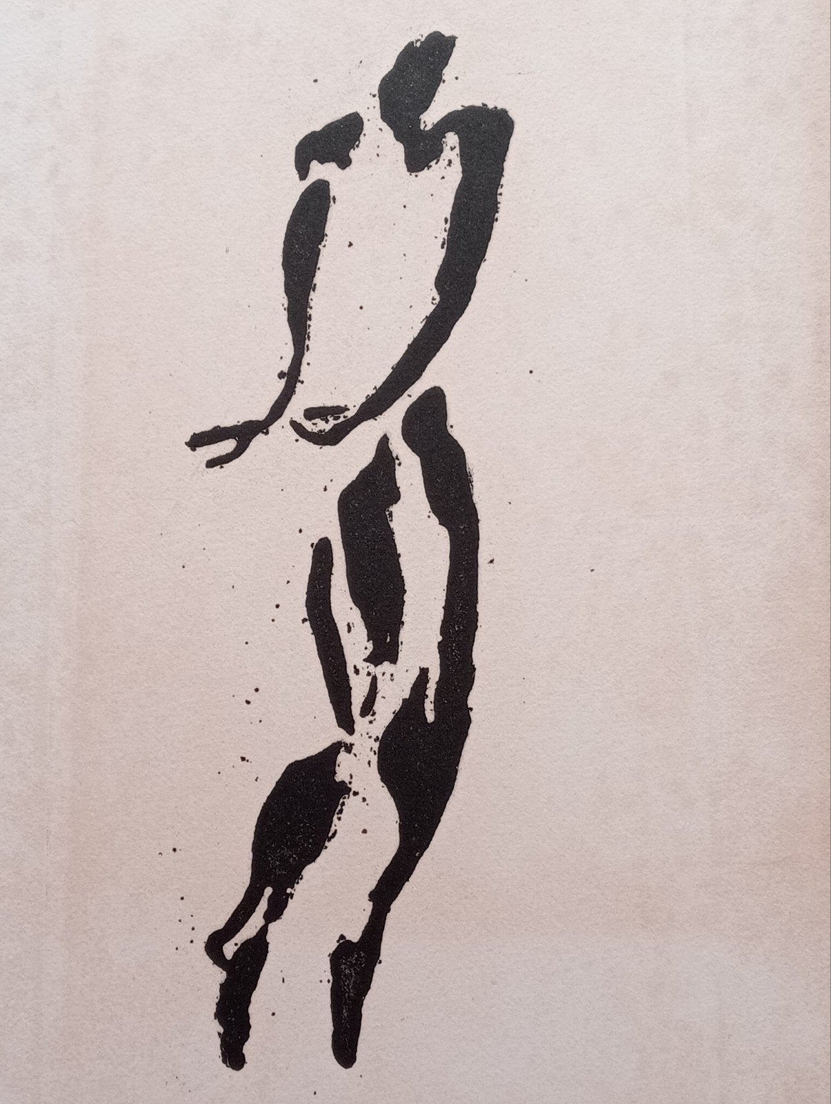 Litho/Zeefdruk Figuur gesigneerd, Ophalen of Verzenden