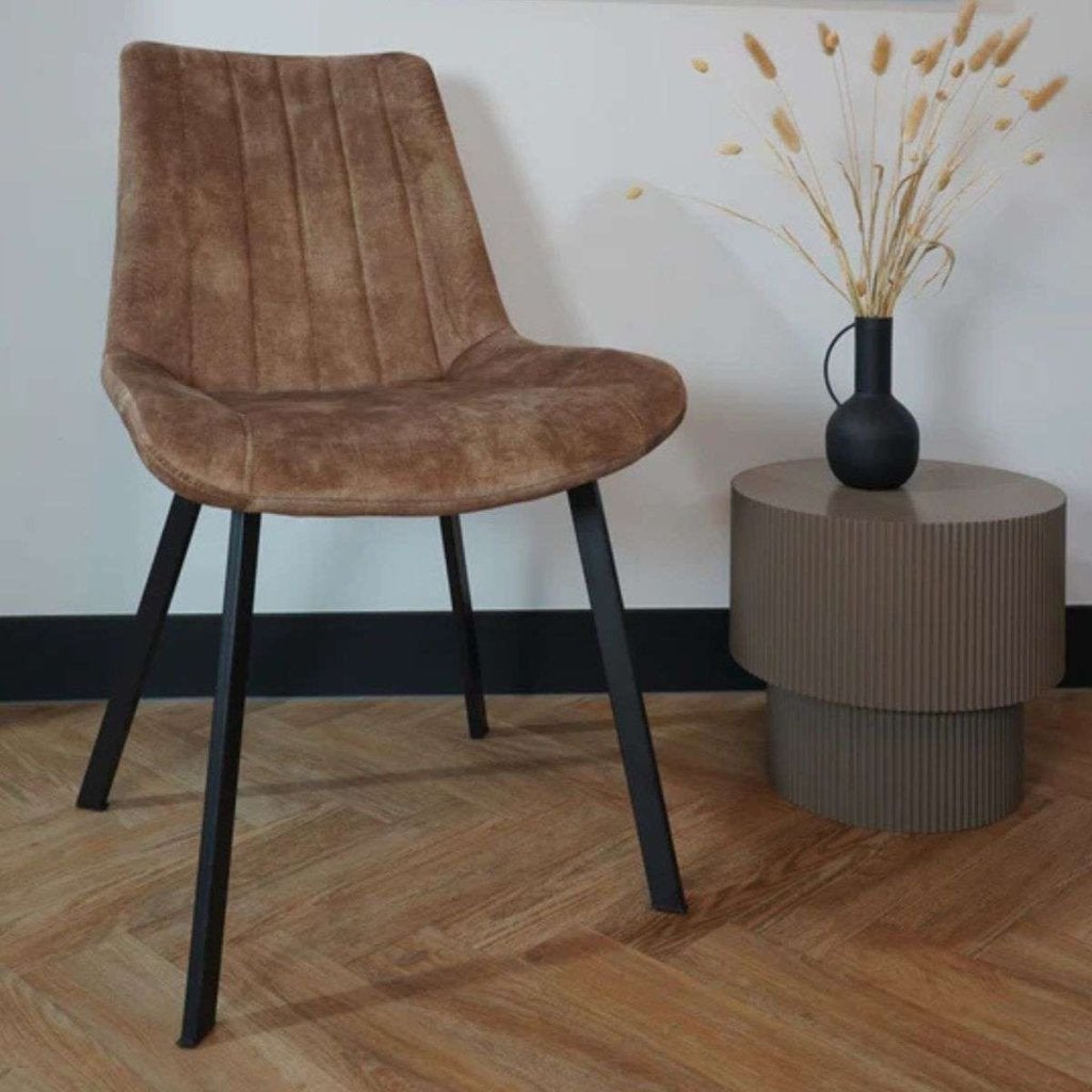 -50% Showroommodel 2x Eetkamerstoel Riva - Velvet Taupe, Huis en Inrichting, Stoelen, Niet ingevuld, Twee, Niet ingevuld, Nieuw