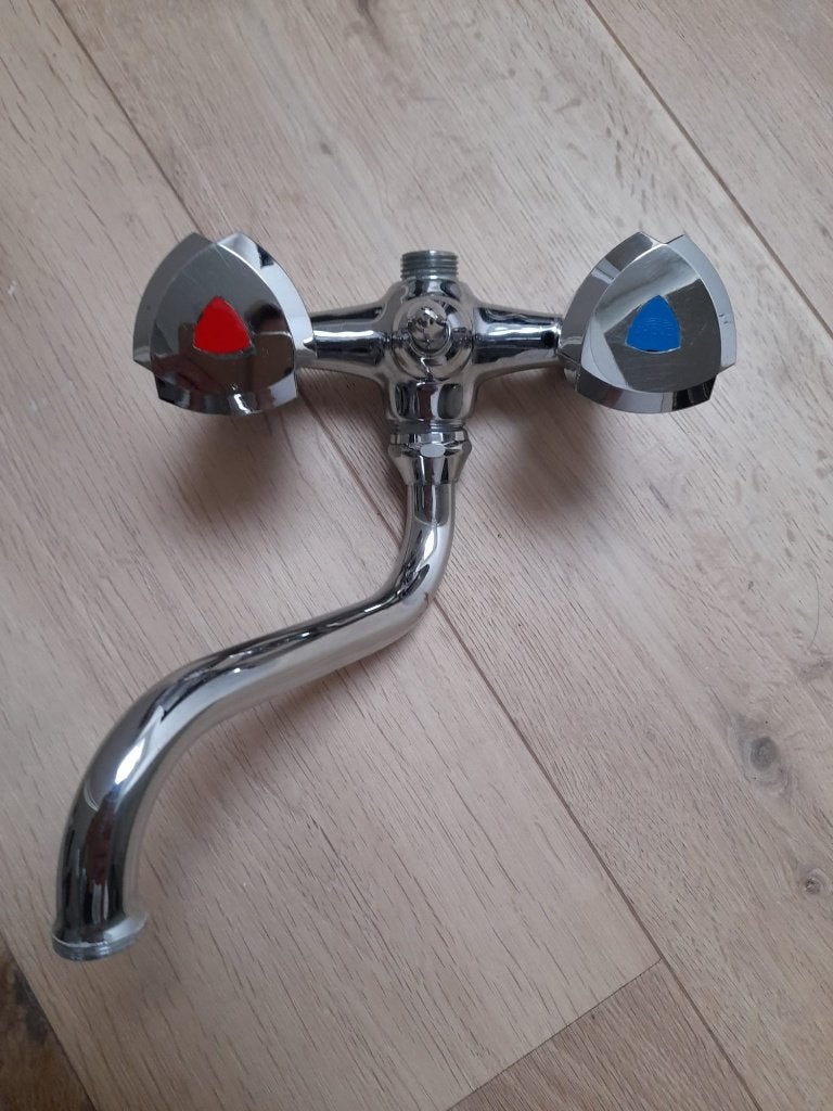 Grohe Douchekraan/ badmengkraan + omstelknop - LET OP:12 cm!, Ophalen of Verzenden, Gebruikt, Chroom, Kraan