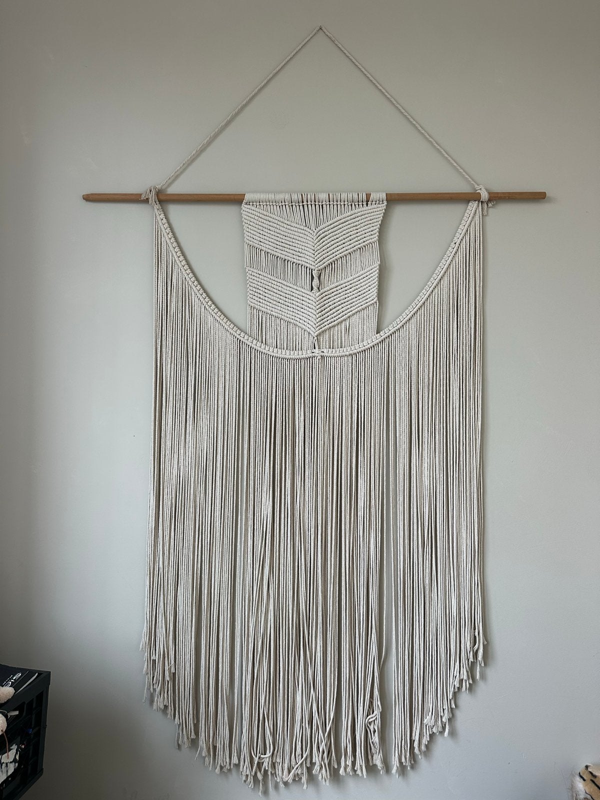 Handgemaakte Macramé Wandhanger - Boho Stijl, Textiel, Zo goed als nieuw, Handgemaakt, Ophalen