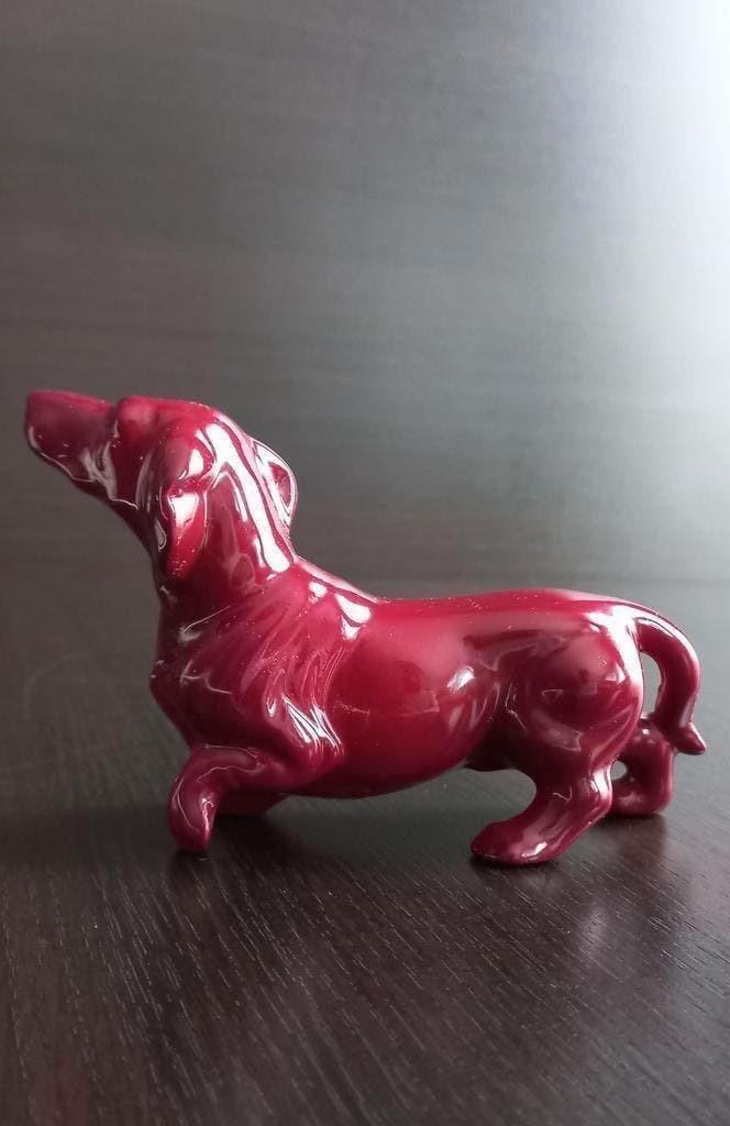 VINTAGE BEELD HOND Beeldje Teckel  met mooie Ogen, Verzamelen, Beelden en Beeldjes, Ophalen of Verzenden