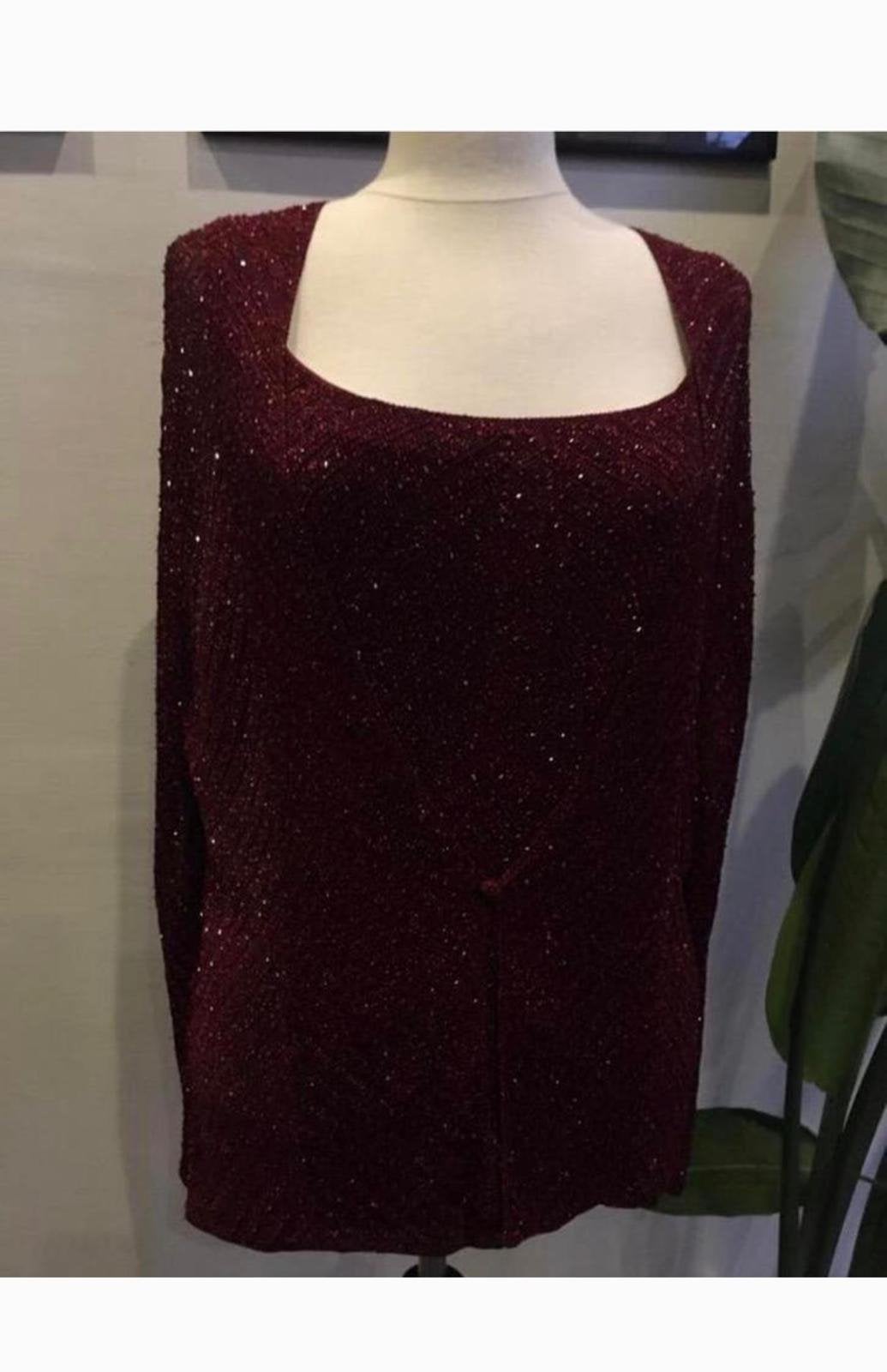 Prachtige Valerie Stevens set Kant Top Vest Bordeaux Maat M, Overige typen, Nieuw, Rood, Ophalen