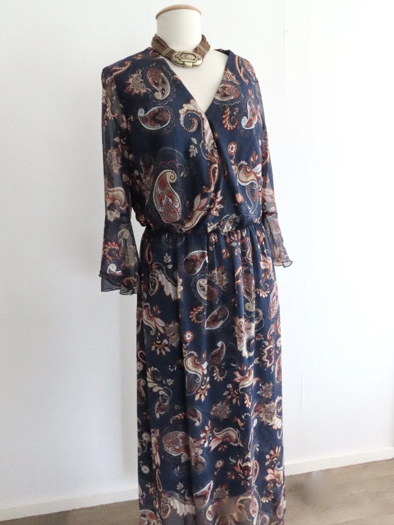 Lange jurk COUNTRY style in pracht kleuren mt 42, BCP, Maat 42/44 (L), Zo goed als nieuw, Onder de knie