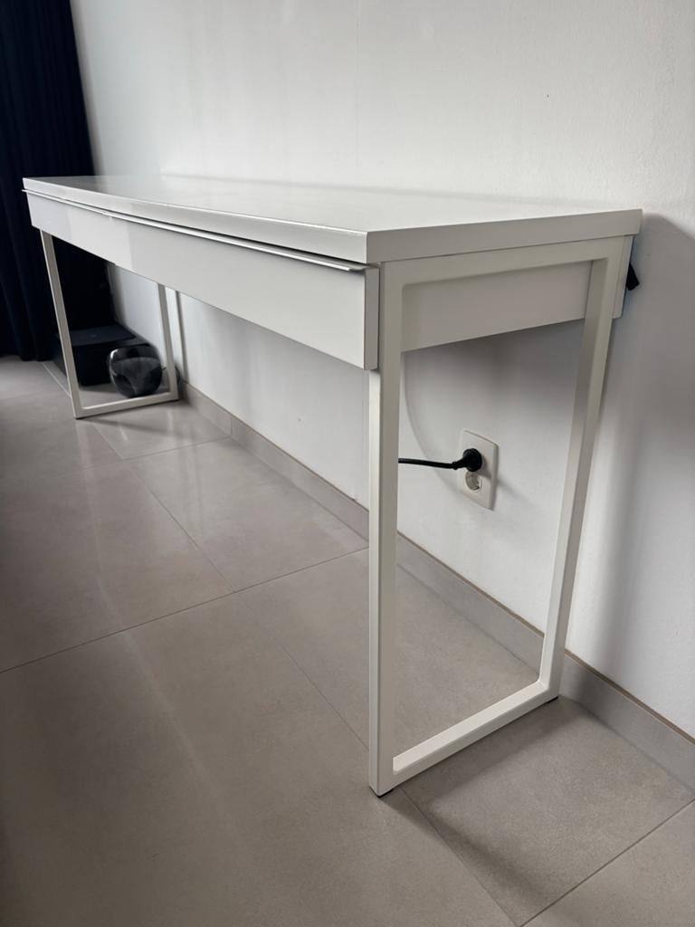 Ikea Besta Burs TV-meubel/Bureau 120x40 wit, Ophalen, Kunststof, Gebruikt, 100 tot 150 cm