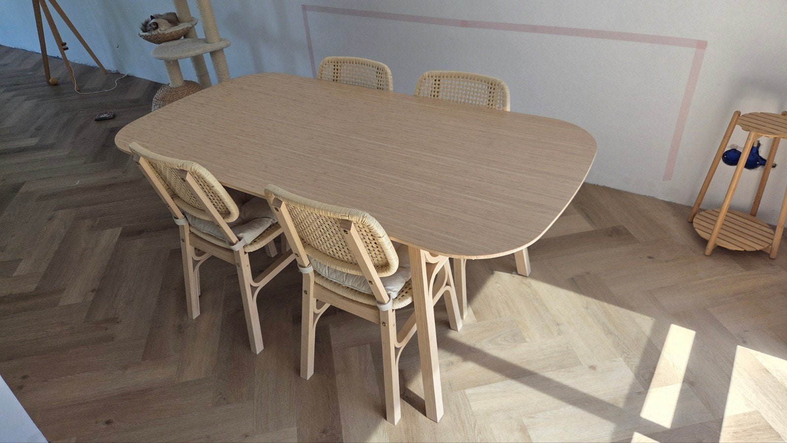 Ikea VOXLÖV eetkamertafel met 4 stoelen - Zo goed als nieuw, Huis en Inrichting, Tafels | Eettafels, Ophalen, 50 tot 100 cm, Zo goed als nieuw