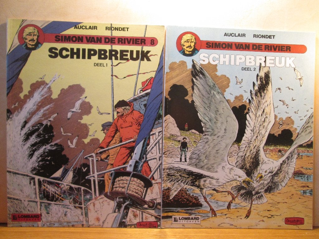 Simon van de Rivier 8 + 9 - Schipbreuk 1 + 2 (SC), Boeken, Meerdere stripboeken, Ophalen of Verzenden, Zo goed als nieuw, Claude Auclair