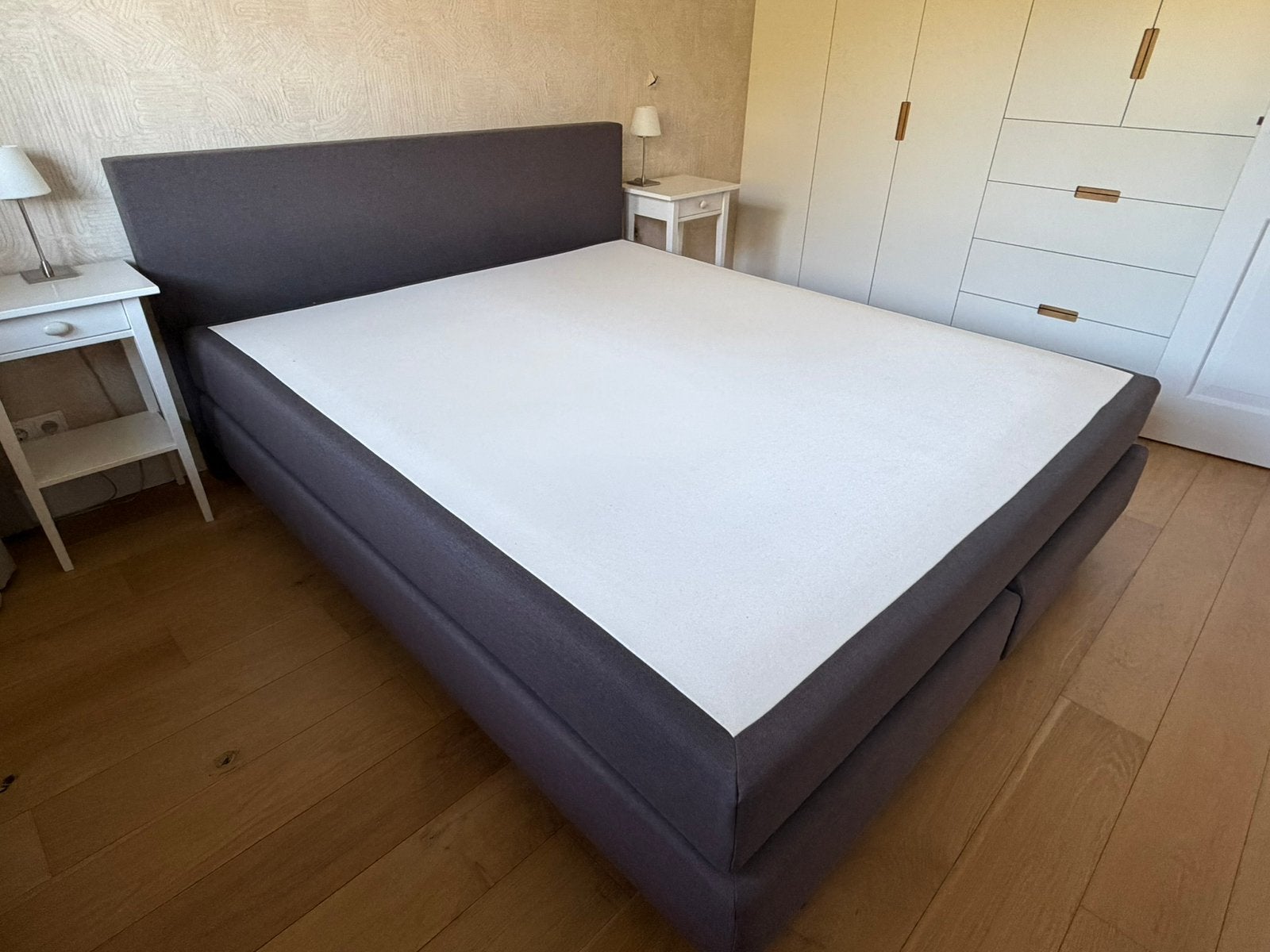 Eastborn Boxspring 210x180 cm pocketvering matras Bruin, Ophalen, Tweepersoons
