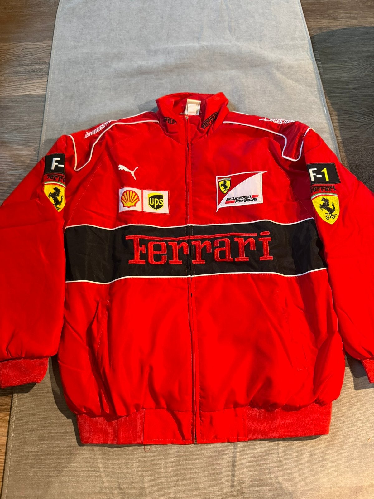 Ferrari Racing jas (maat L) – vintage stijl rood, Kleding | Heren, Ophalen of Verzenden, Zo goed als nieuw, Maat 52/54 (L), Rood