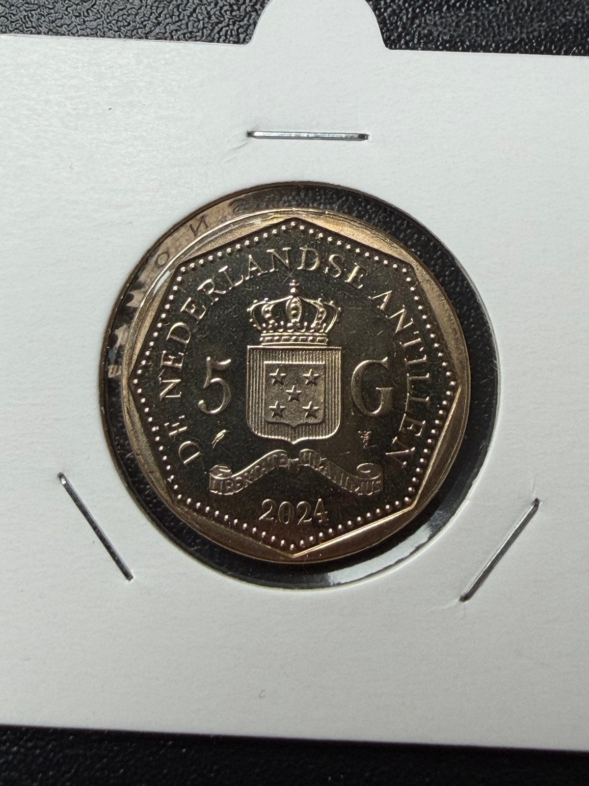 5 Gulden Nederlandse Antillen 2024 - Afscheidsmunt, Ophalen of Verzenden, Overige landen, Losse munt