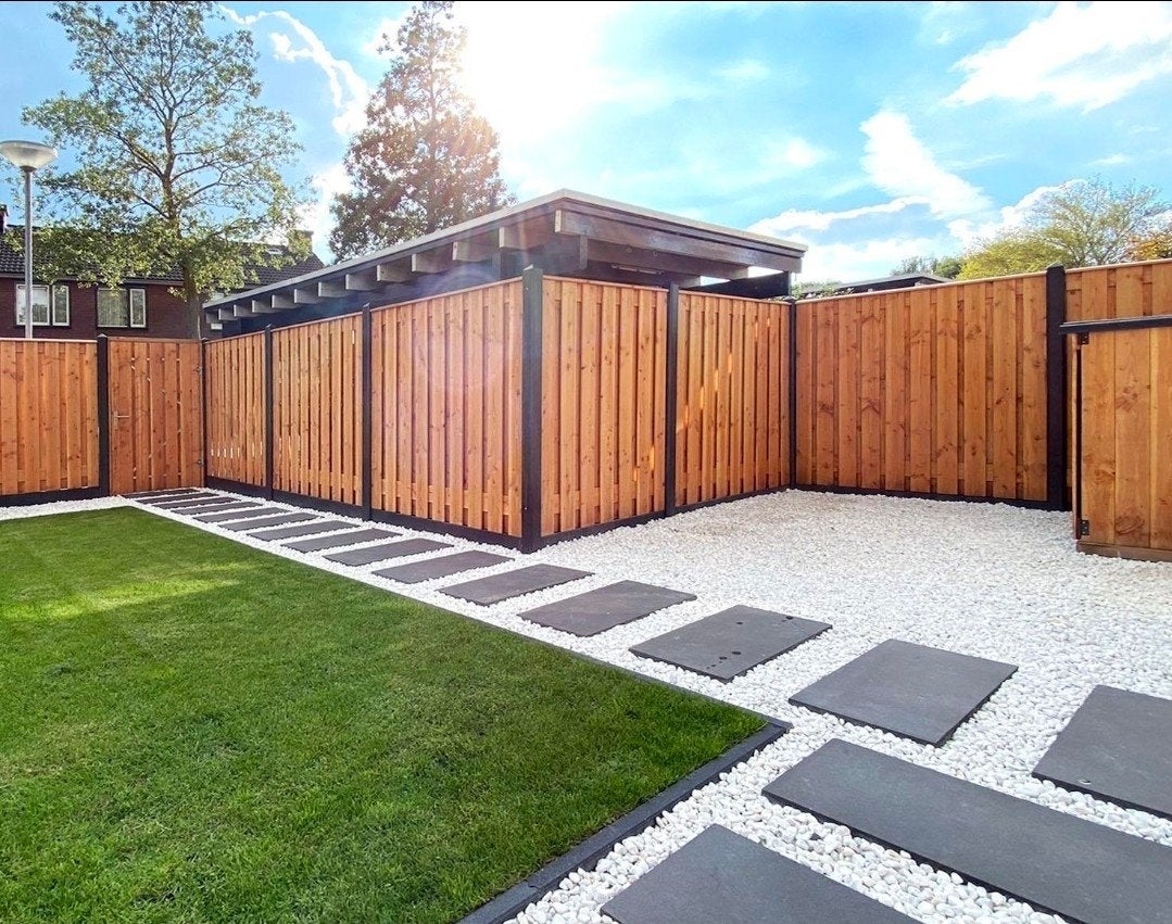Beton & Houten Schutting - Inclusief Montage, Ophalen