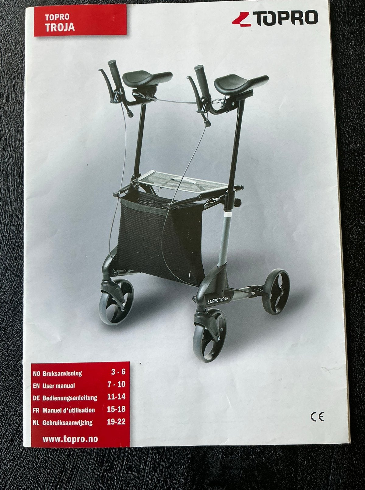 Rollator extra hoog met armsteunen, Diversen, Rollators, Ophalen, Opvouwbaar, Gebruikt