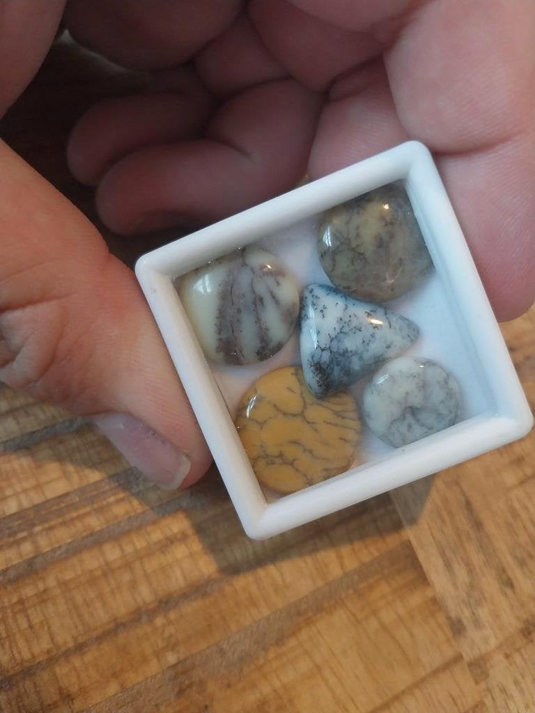 Doosje met prachtige dendriet agaat, Sieraden, Tassen en Uiterlijk, Edelstenen, Ophalen of Verzenden, Zo goed als nieuw