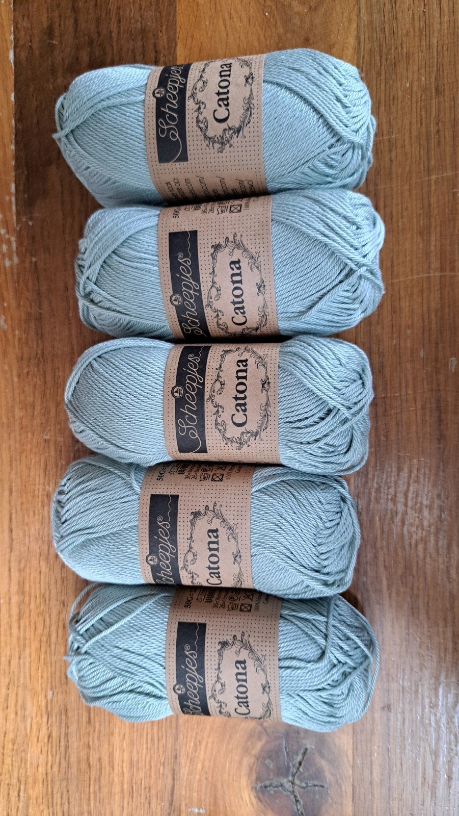 5 bollen Scheepjes Catona 50g - Kleur 402, Niet van toepassing, Breien of Haken, Niet van toepassing, Nieuw