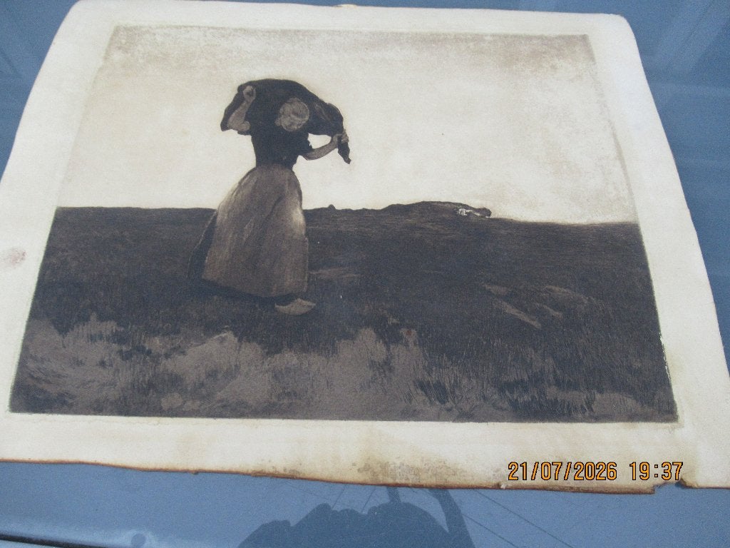 Willem Witsen, Antiek en Kunst, Kunst | Etsen en Gravures, Ets, Gesigneerd, Dagelijks leven, 1900 - 1949, Ophalen of Verzenden