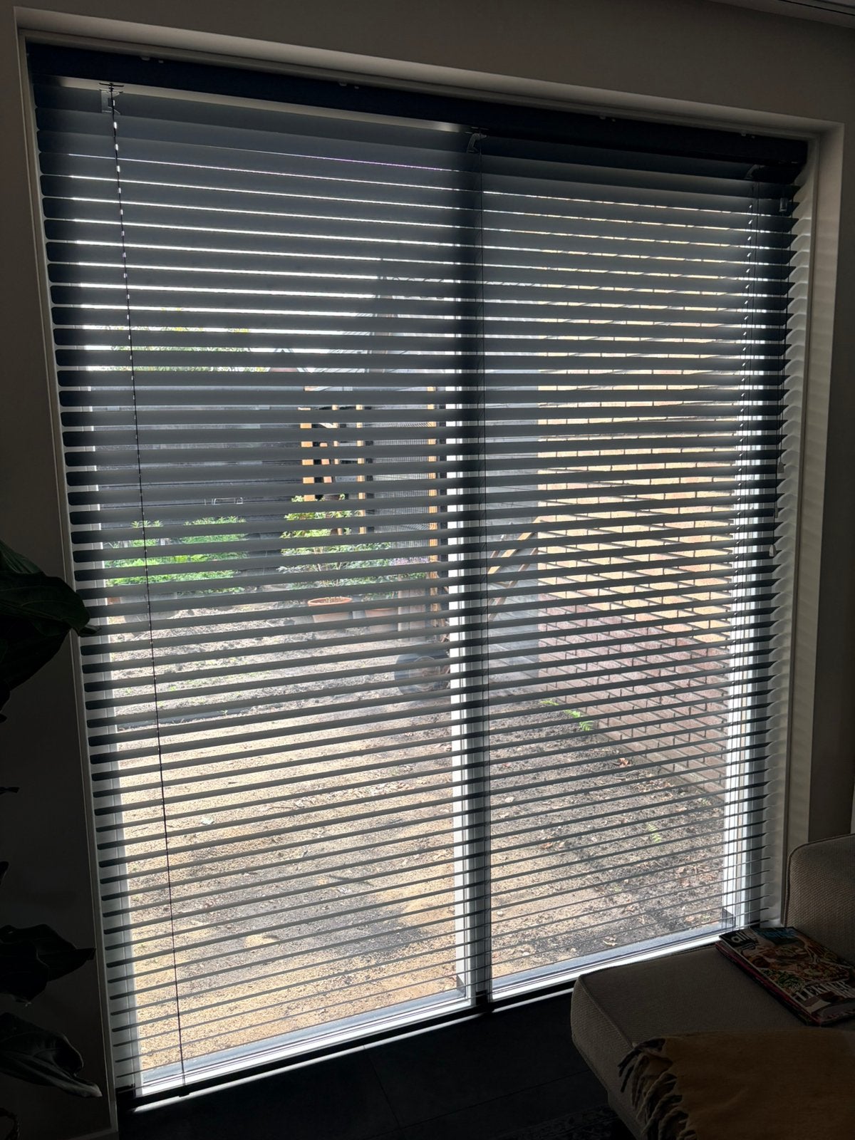 Antracietgrijze brede luxaflex - 177x130, Luxaflex, Ophalen, Gebruikt, In te korten