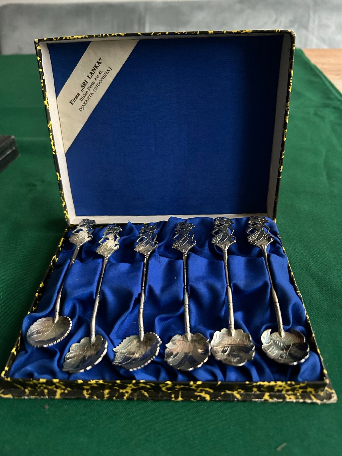 Vintage Djokja zilveren set theelepels, Ophalen of Verzenden