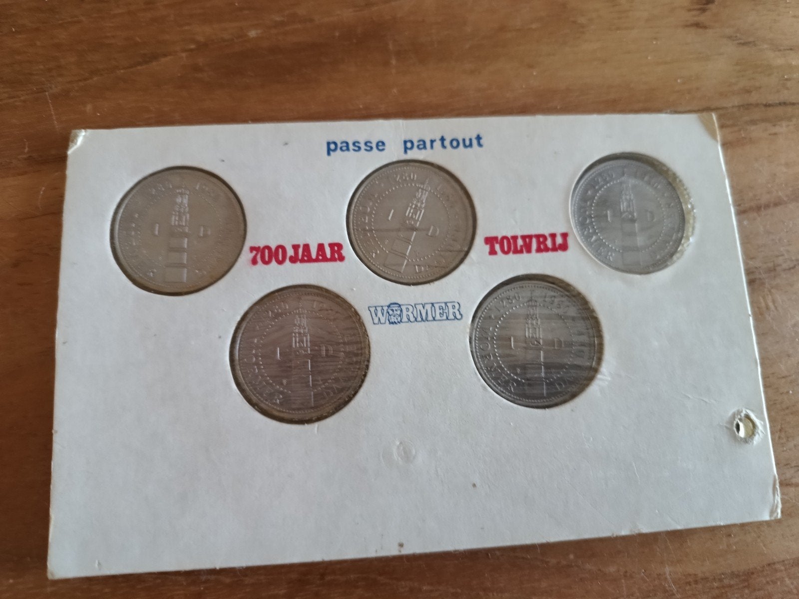 700 jaar Tol vrij Wormer munten passe partout, Ophalen of Verzenden