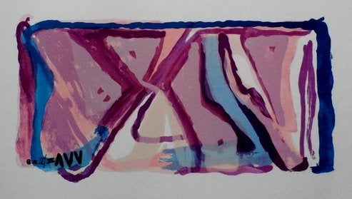 Bram van Velde (1895) Kleur Lithografie " Comp YR 170 " Gem, Abstract, Ophalen of Verzenden, Lithografie, Gelimiteerde oplage