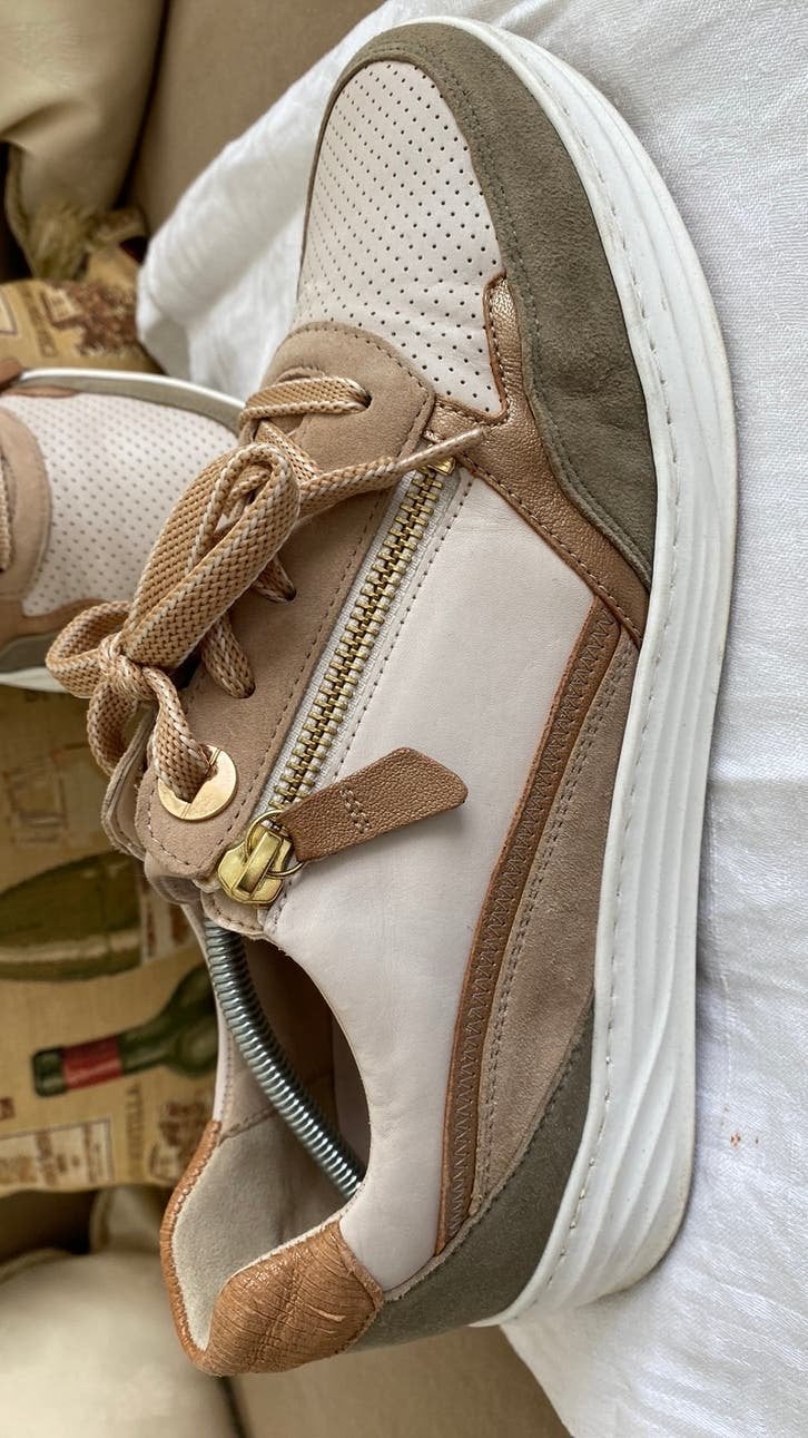 GABOR Leren sneakers schoenen maat 6.5  -  39.5  TOP🔹🔹🔹, Ophalen, Zo goed als nieuw, Wit, Sneakers of Gympen
