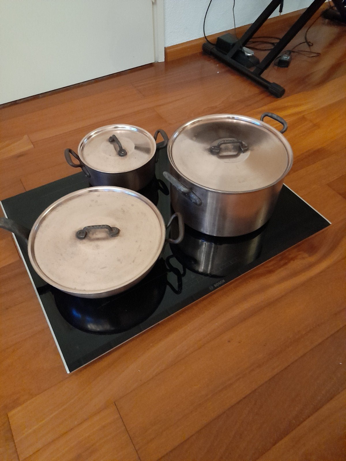 Falk Culinair Koperen Pannenset met Deksel - 28cm, 24cm, Wok, Met deksel, Pannenset, Ophalen of Verzenden, Overige merken