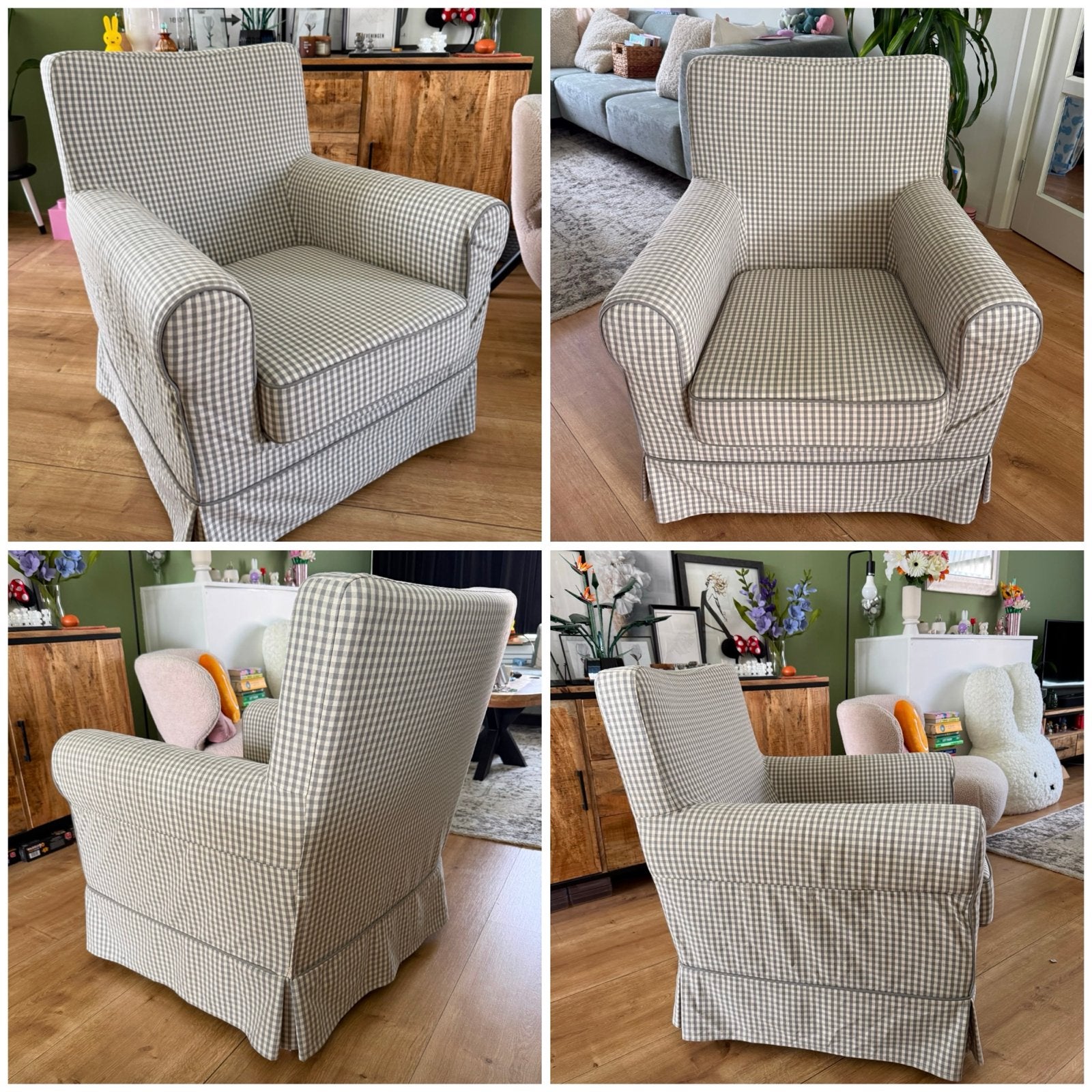 Ikea Ektorp fauteuil gestreepte stof - ✅NIEUWSTAAT✅, Ophalen of Verzenden, Gebruikt, Stof, 75 tot 100 cm