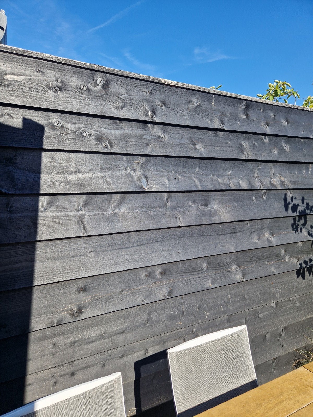 Zweeds rabat planken zwart - 305 en 340, Tuin en Terras, Ophalen, Gebruikt, Hout, 3 tot 6 meter