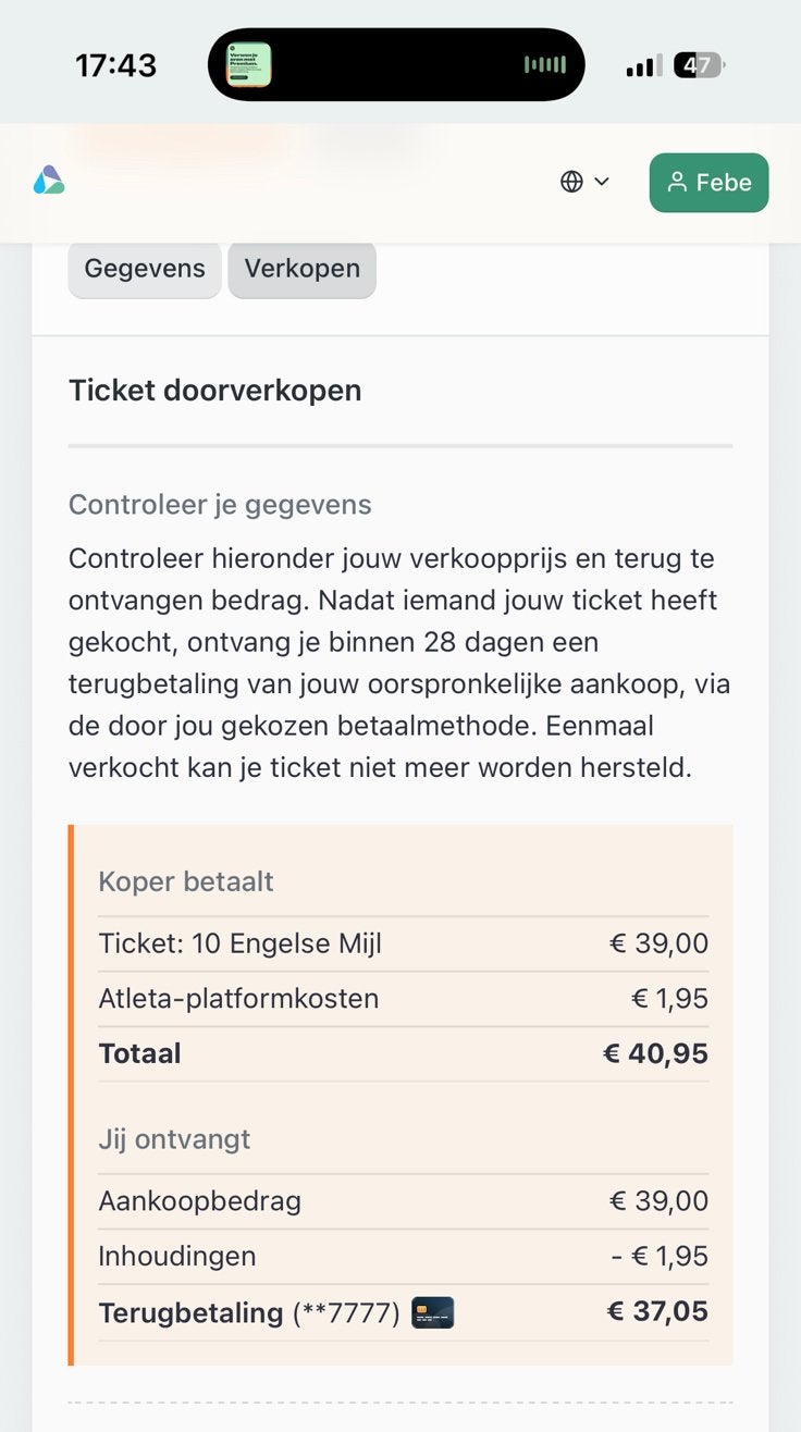 Startbewijs dam tot damloop 10 mijl op 20 september, Tickets en Kaartjes, Sport | Overige, Eén persoon, September