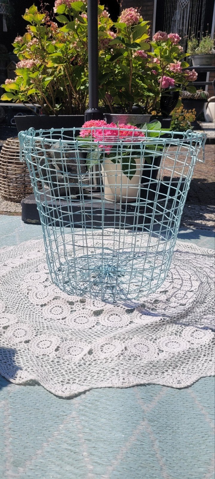 Sfeervolle stoere vintage draad mand ibiza tintje, Ophalen, Mand, Rond, Met opbergruimte