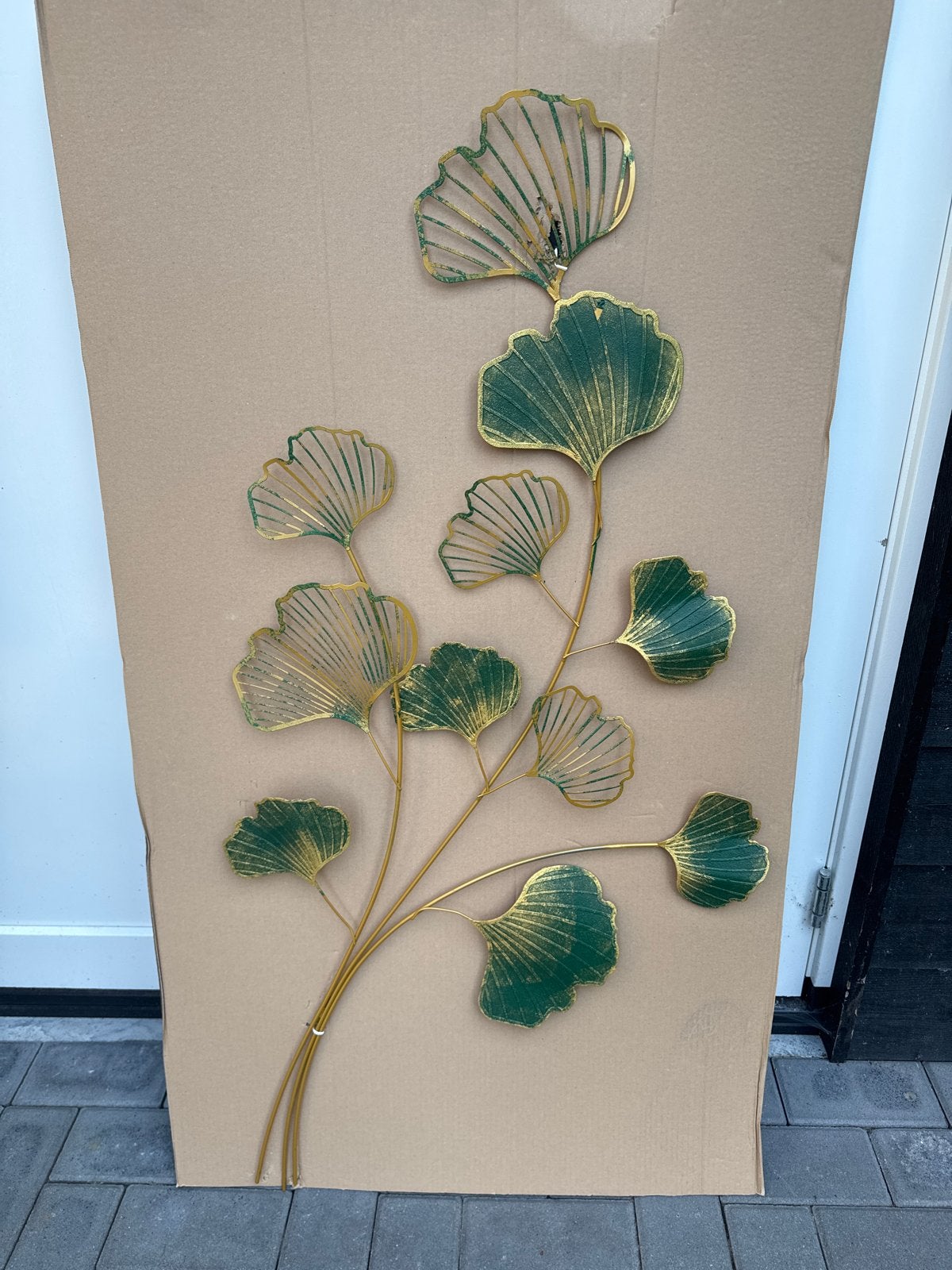 Wanddecoratie Ginkgo bladeren - Groen/Goud Metaal, Huis en Inrichting, Woonaccessoires | Wanddecoraties, Metaal, Groen, Ophalen of Verzenden