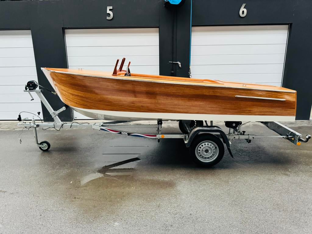 Klassieke houten tender / runabout 4,20 m incl. trailer, Ophalen, Tender, Elektrisch, Nieuw