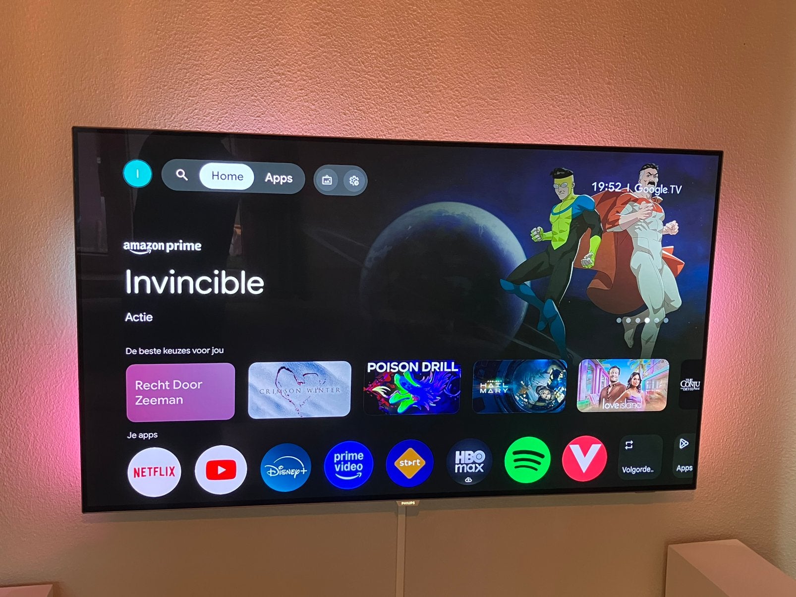 Philips 55pos9002/2 Ambilight OLED tv, Ophalen, Philips, Gebruikt, 50 Hz