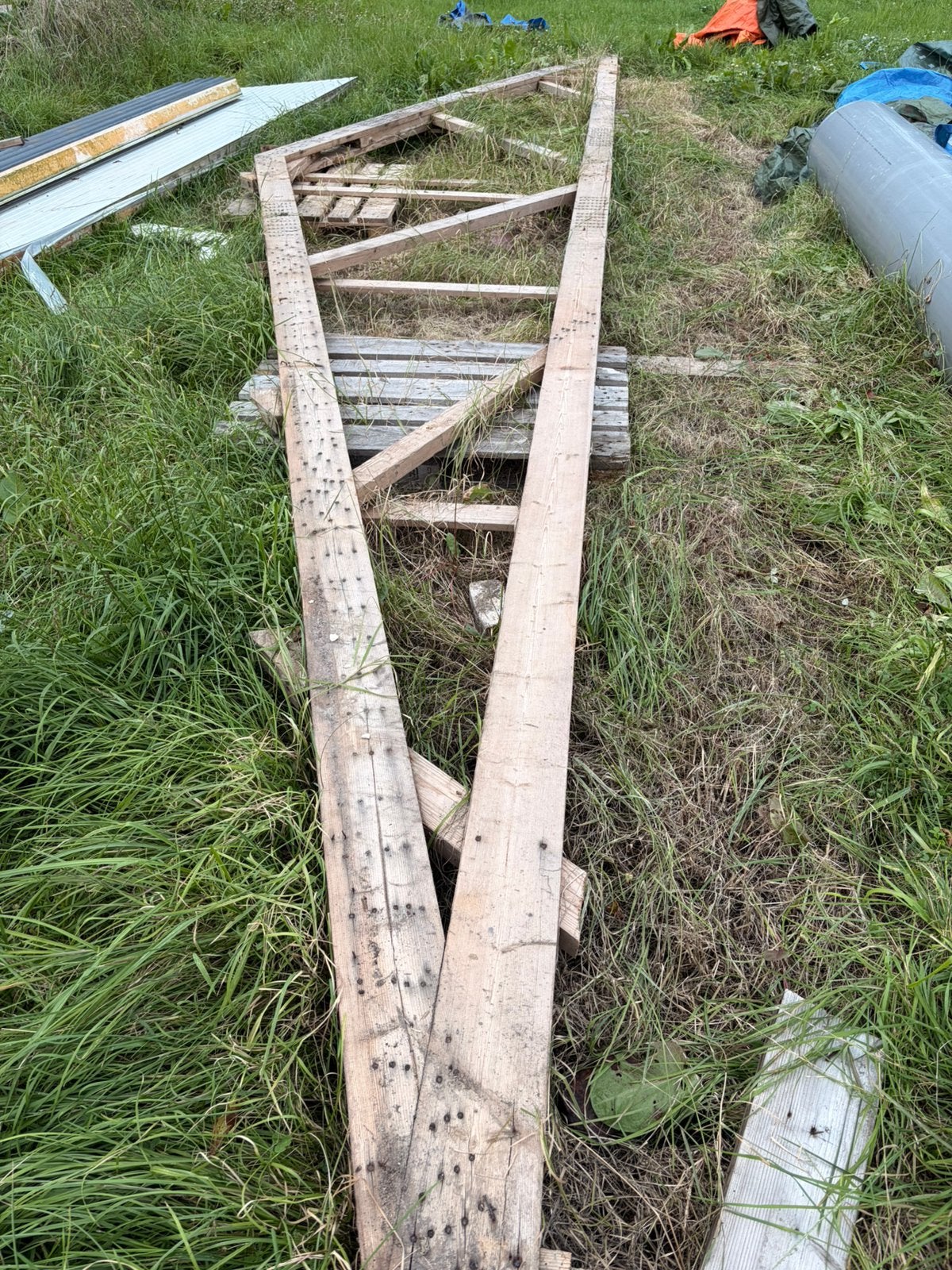 Houten spant, 10 m overspanning, Ophalen, Zo goed als nieuw