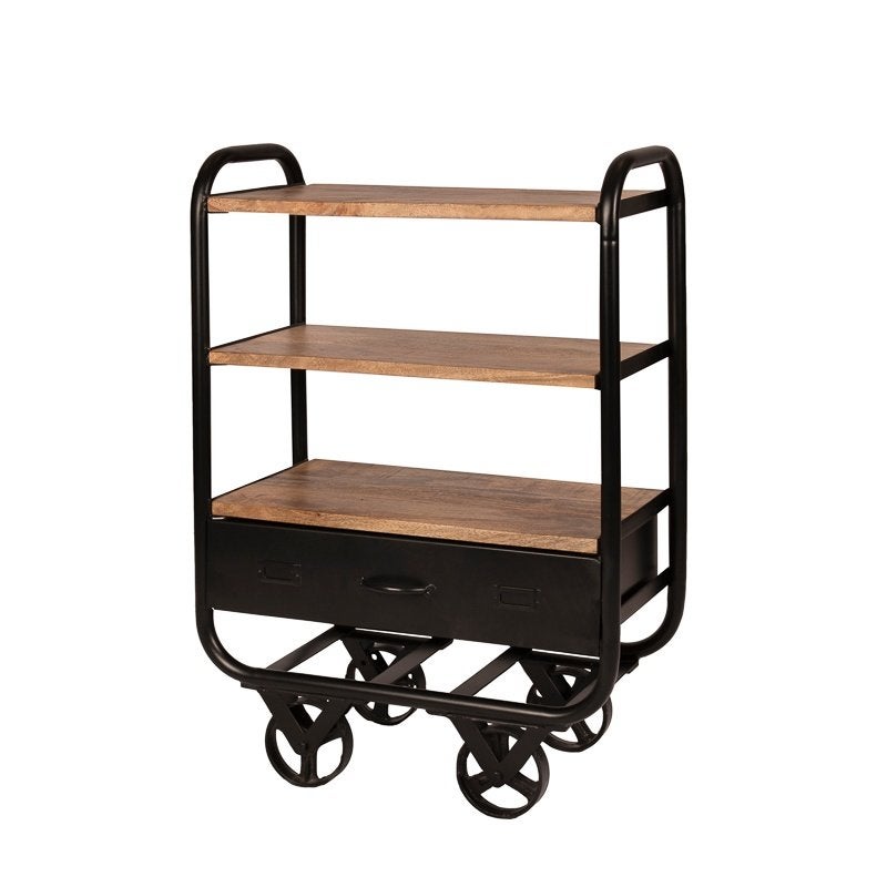 Industriële Bakkerskar Keukentrolley Koffiewagen Kar Zwart, Zwart, Info@dehanzeherten.nl, De Hanze Herten BV, Nieuw