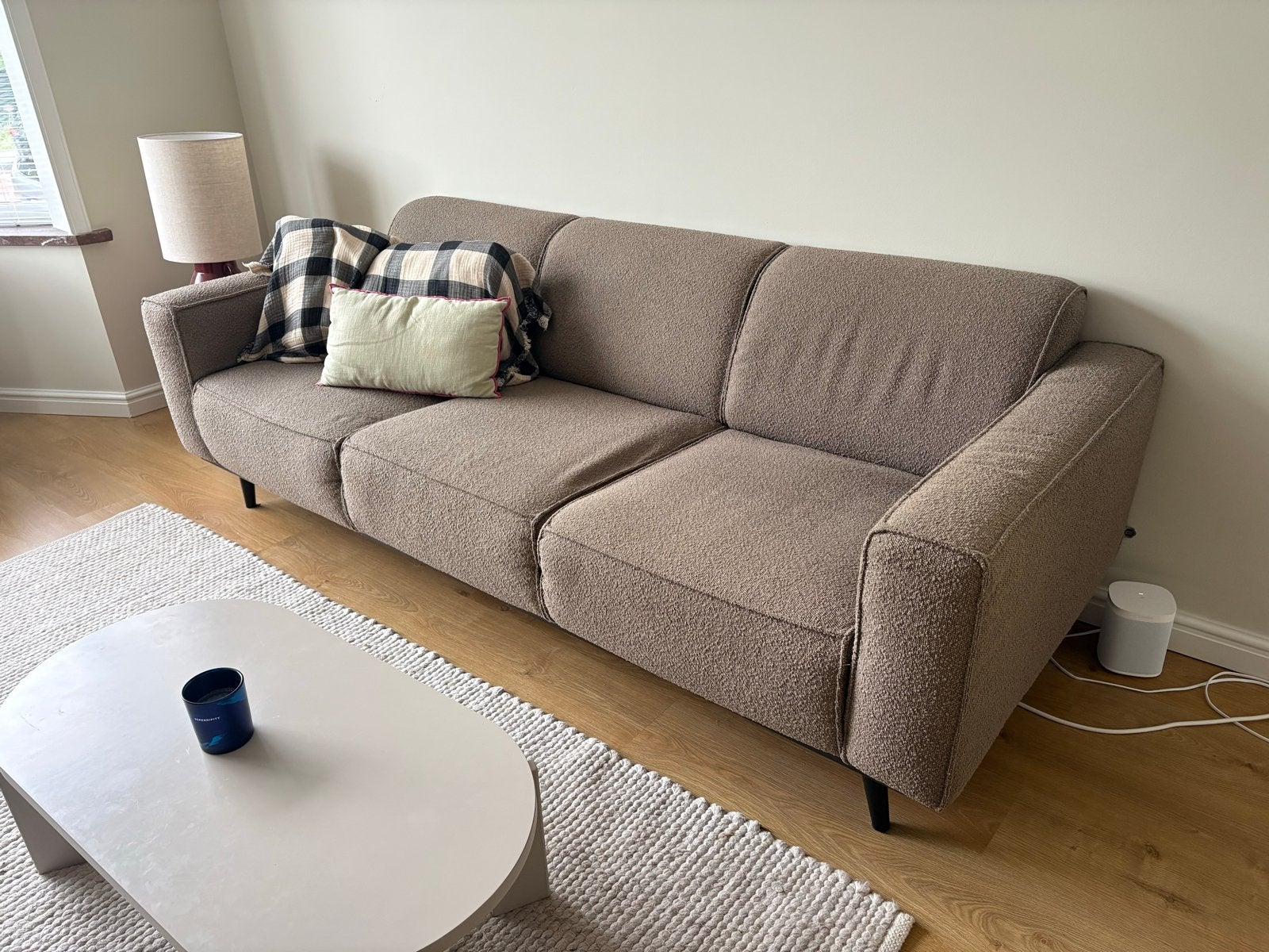BePureHome/WOOOD 3-zits bank Statement boucle nougat, Ophalen, Gebruikt, Driepersoons, 75 tot 100 cm