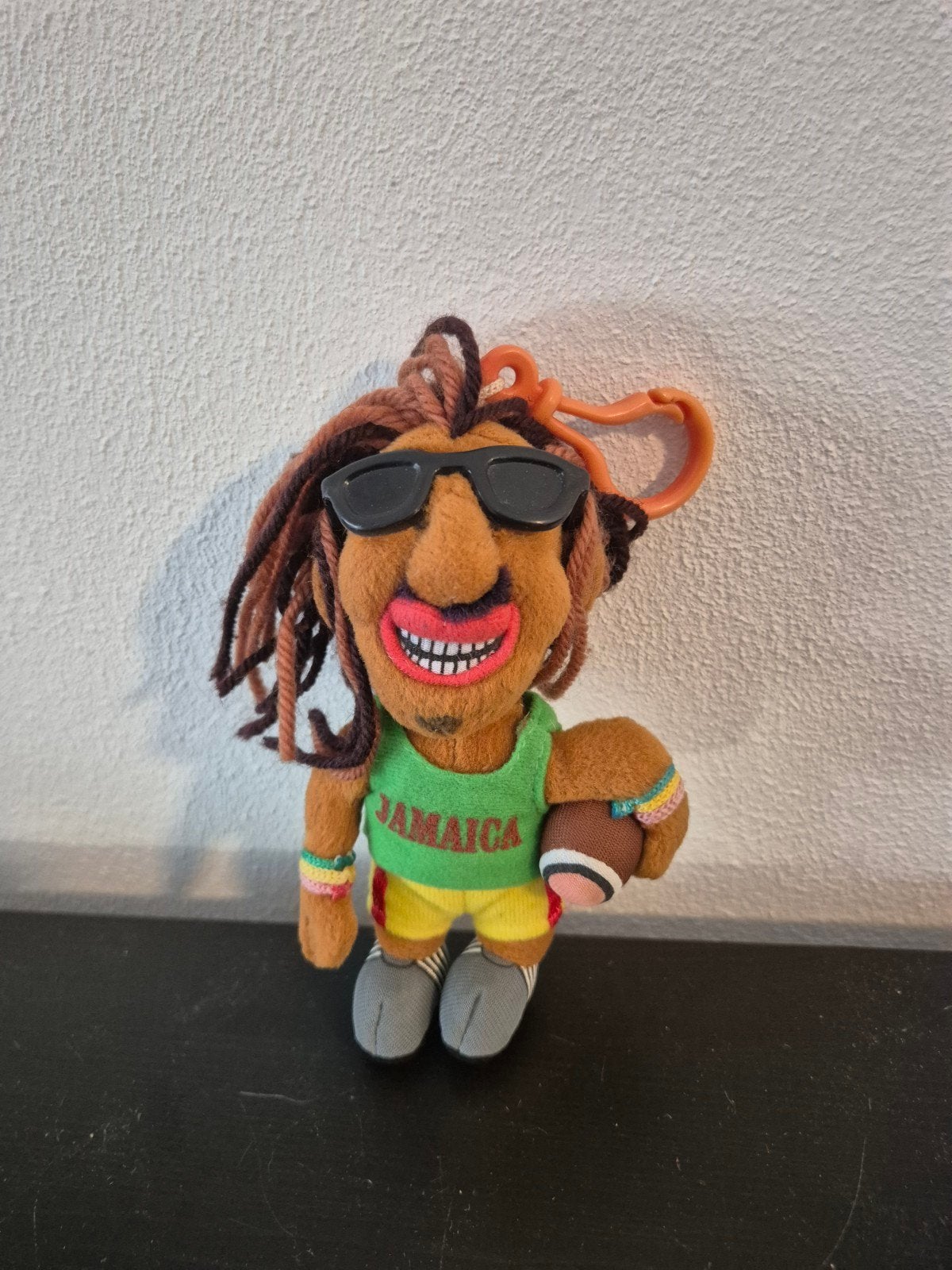 Leuke Jamaica knuffel sleutelhanger met dreadlocks, Gebruikt, Overige merken, Overige karakters, Overige typen