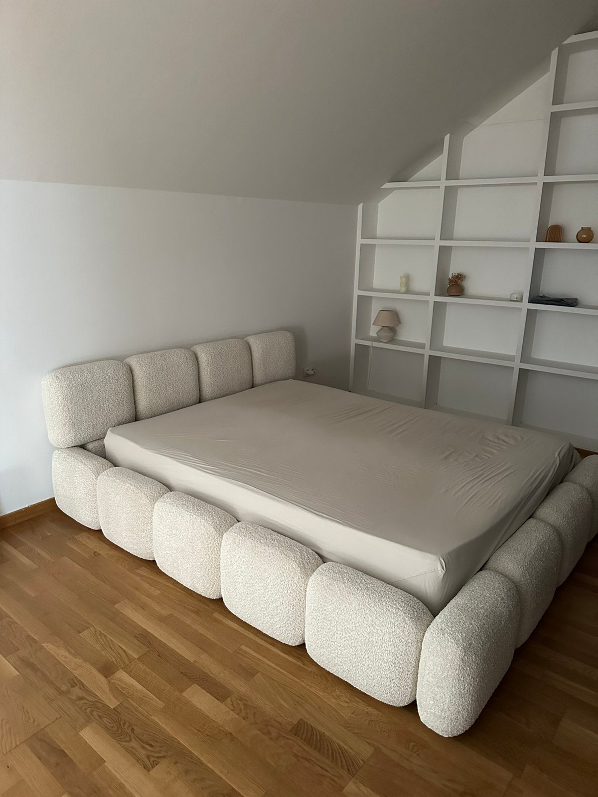 Teddy boucle bed 160m - Westwing, Ophalen, Tweepersoons, Zo goed als nieuw, Stof