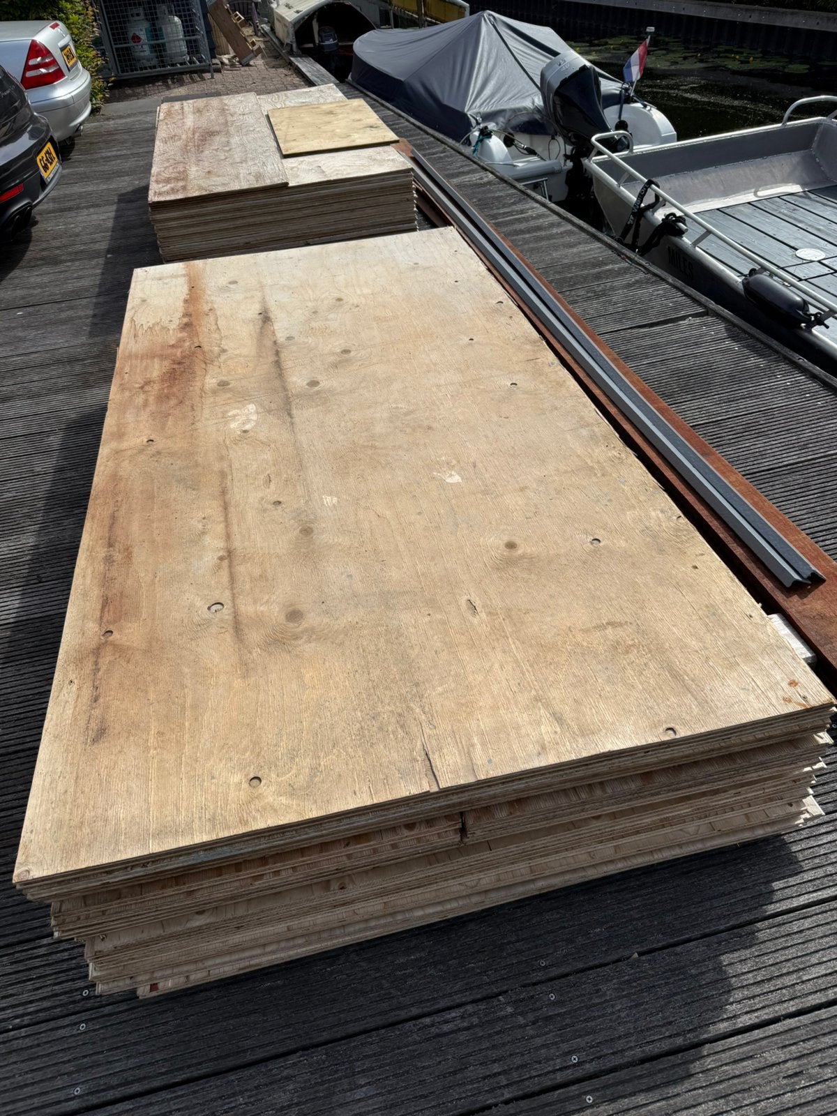 Underlayment platen gebruikt voor verbouwing (33 stuks), Doe-het-zelf en Verbouw, Hout en Planken, Ophalen, Gebruikt, 25 tot 50 mm