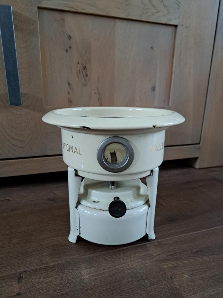 Vintage Original Haller petroleum brander opwarmen fondue, Ophalen of Verzenden