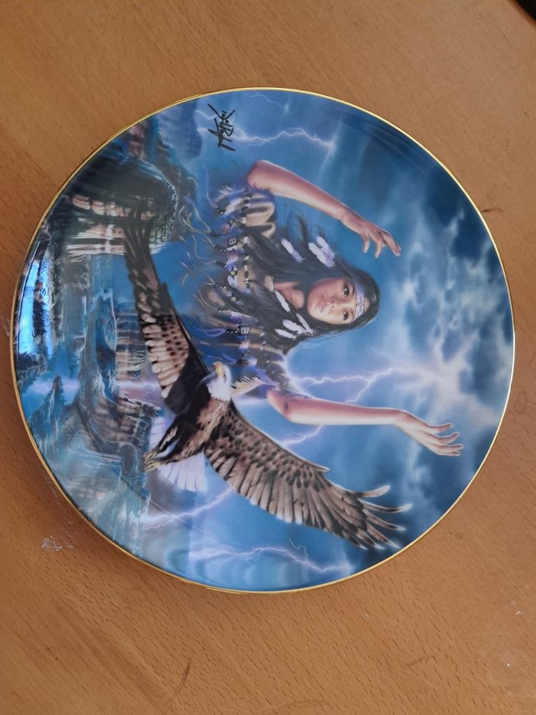 Franklin Mint 'Maiden of the Mystical Thunderbird' bord, Ophalen of Verzenden