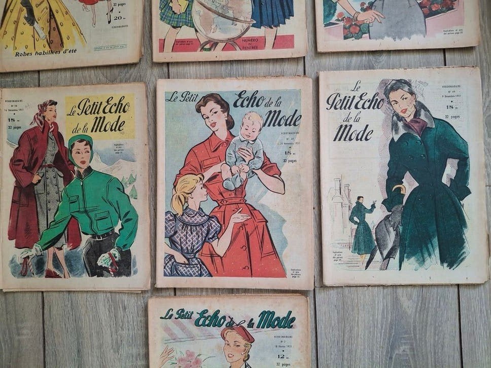 Vintage Franse modebladen Le Petit Echo de la Mode 1951-52, Ophalen of Verzenden, Gelezen, Mode algemeen