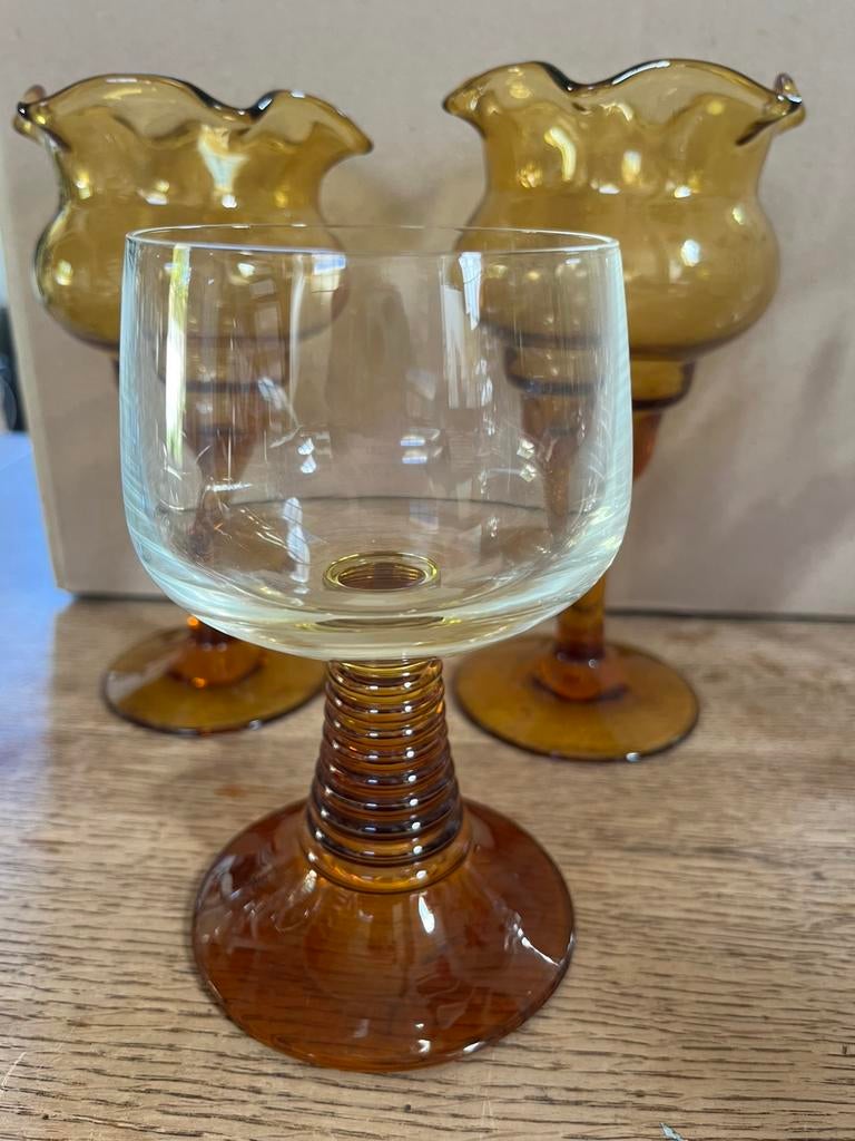 Vintage Luminarc Roemer amber glas, Ophalen of Verzenden