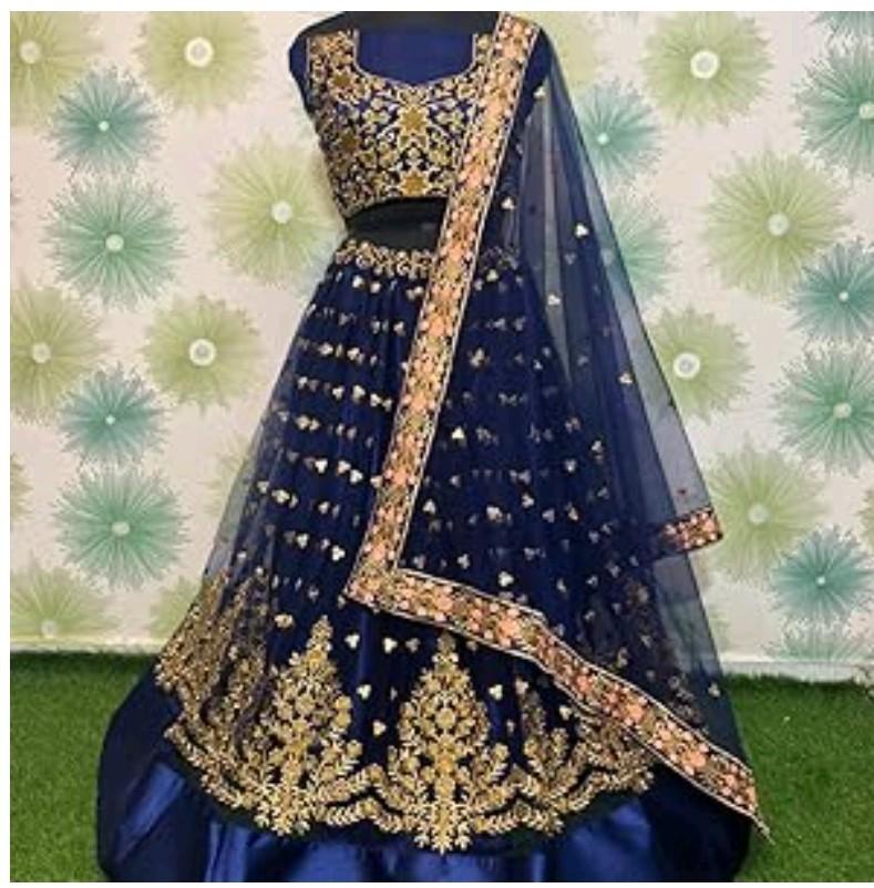 Saree blauw met goud, Kleding | Dames, Gelegenheidskleding, Ophalen of Verzenden, Nieuw, Blauw, Overige typen