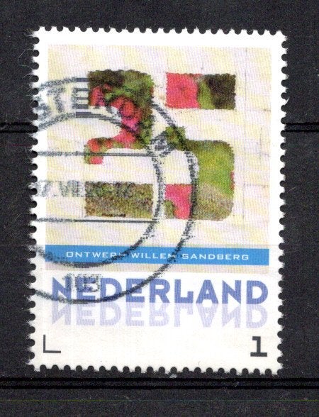 gestempelde zegel. Persoonlijke: uit velletje van 3, Ophalen of Verzenden, Na 1940, Gestempeld