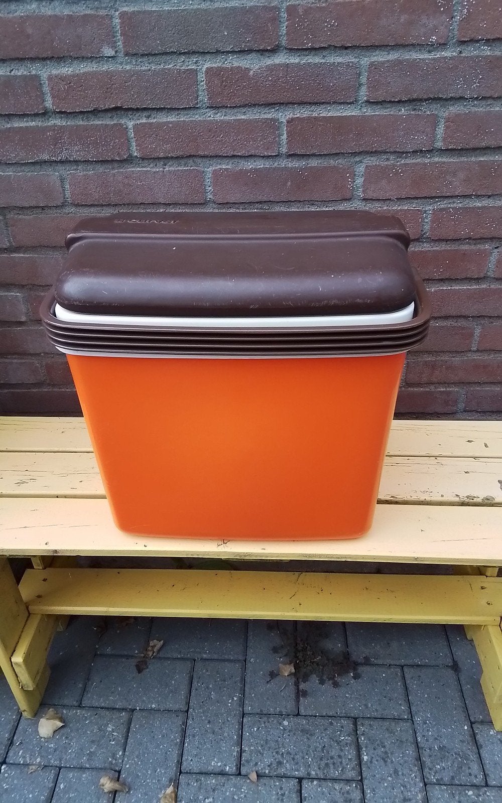 💐CURVER ORANJE KOELBOX MET BRUINE DEKSEL, Ophalen of Verzenden, Koelelement